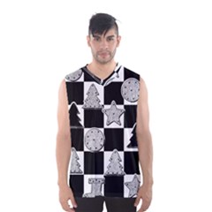 Xmas Checker Men s Basketball Tank Top by Nexatart