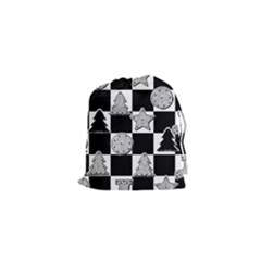 Xmas Checker Drawstring Pouches (xs)  by Nexatart