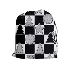 Xmas Checker Drawstring Pouches (extra Large) by Nexatart