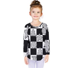 Xmas Checker Kids  Long Sleeve Tee