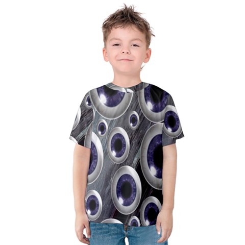 Eyeballs Pattern Kids  Cotton Tee by Nexatart