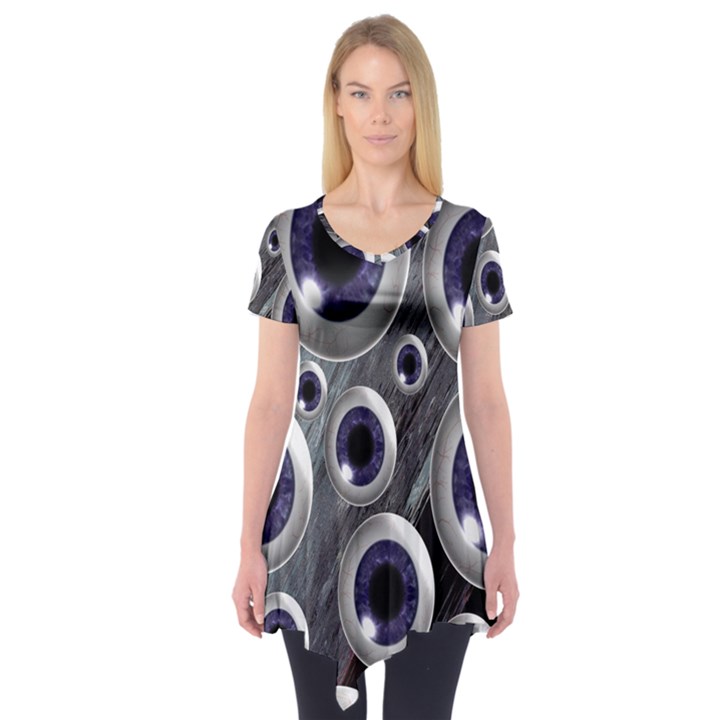 Eyeballs Pattern Short Sleeve Tunic 