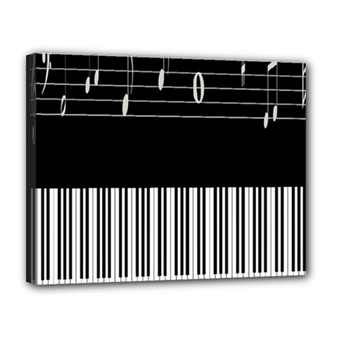 Piano Keyboard With Notes Vector Canvas 14  X 11  by Nexatart