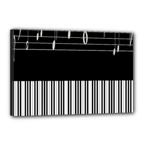 Piano Keyboard With Notes Vector Canvas 18  X 12  by Nexatart