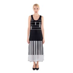 Piano Keyboard With Notes Vector Sleeveless Maxi Dress by Nexatart