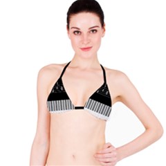 Piano Keyboard With Notes Vector Bikini Top by Nexatart