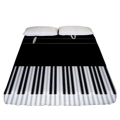 Piano Keyboard With Notes Vector Fitted Sheet (king Size) by Nexatart