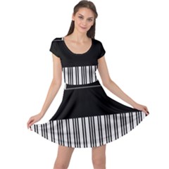 Piano Keyboard With Notes Vector Cap Sleeve Dresses by Nexatart