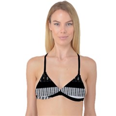 Piano Keyboard With Notes Vector Reversible Tri Bikini Top by Nexatart