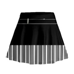 Piano Keyboard With Notes Vector Mini Flare Skirt by Nexatart