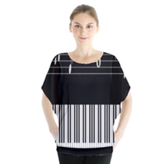 Piano Keyboard With Notes Vector Blouse