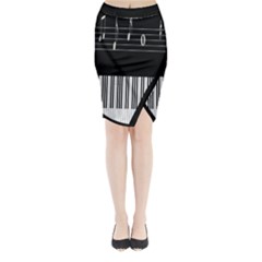 Piano Keyboard With Notes Vector Midi Wrap Pencil Skirt by Nexatart