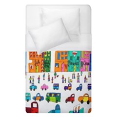 Painted Autos City Skyscrapers Duvet Cover (single Size)