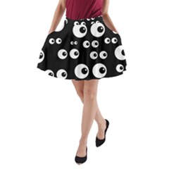 Seamless Eyes Tile Pattern A-line Pocket Skirt by Nexatart