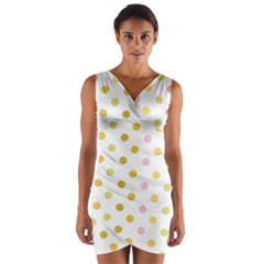 Polka Dots Retro Wrap Front Bodycon Dress