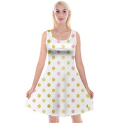 Polka Dots Retro Reversible Velvet Sleeveless Dress by Nexatart