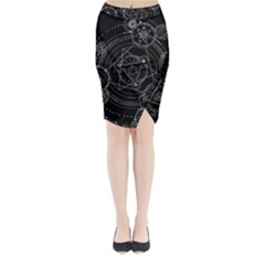 Formal Magic Circle Midi Wrap Pencil Skirt