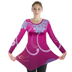 Love Flowers Long Sleeve Tunic  by Nexatart