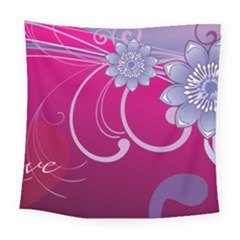 Love Flowers Square Tapestry (large) by Nexatart