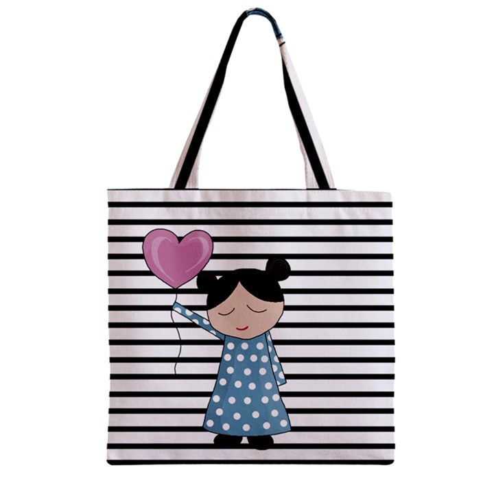 Valentines day design Zipper Grocery Tote Bag