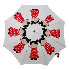 Girl In Love Hook Handle Umbrellas (large) by Valentinaart