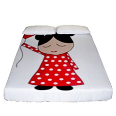 Girl In Love Fitted Sheet (queen Size)