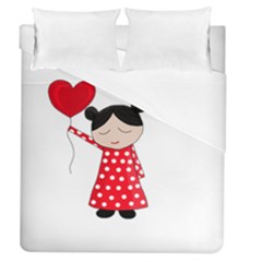 Girl In Love Duvet Cover (queen Size)