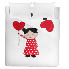 Girl In Love Duvet Cover Double Side (queen Size)