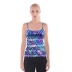 Blue Tribal Chevrons  Spaghetti Strap Top by KirstenStar