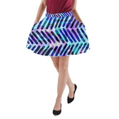 Blue Tribal Chevrons  A-line Pocket Skirt by KirstenStar