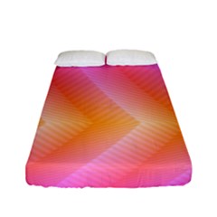 Pattern Background Pink Orange Fitted Sheet (full/ Double Size)