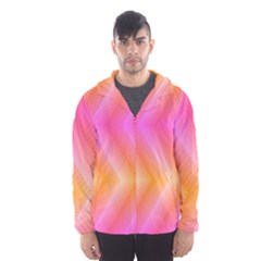 Pattern Background Pink Orange Hooded Wind Breaker (men)