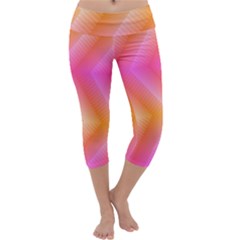 Pattern Background Pink Orange Capri Yoga Leggings