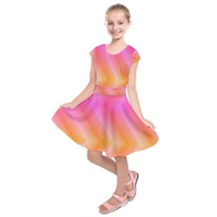 Pattern Background Pink Orange Kids  Short Sleeve Dress