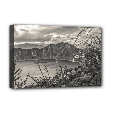 Quilotoa Lake Latacunga Ecuador Deluxe Canvas 18  X 12   by dflcprints