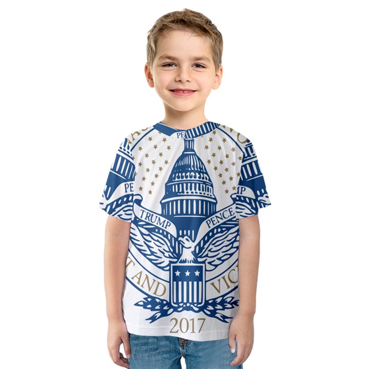 Presidential Inauguration USA Republican President Trump Pence 2017 Logo Kids  Sport Mesh Tee