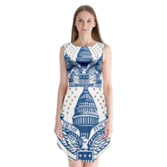 Presidential Inauguration Usa Republican President Trump Pence 2017 Logo Sleeveless Chiffon Dress  