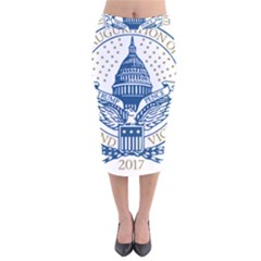 Presidential Inauguration Usa Republican President Trump Pence 2017 Logo Velvet Midi Pencil Skirt by yoursparklingshop