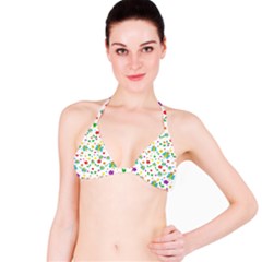 Cute Butterflies And Flowers Pattern Bikini Top by Valentinaart