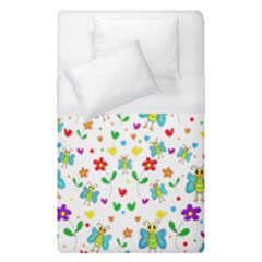 Cute Butterflies And Flowers Pattern Duvet Cover (single Size)