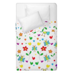 Cute Butterflies And Flowers Pattern Duvet Cover Double Side (single Size) by Valentinaart