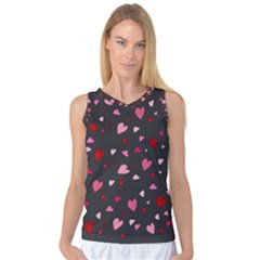 Hearts Pattern Women s Basketball Tank Top