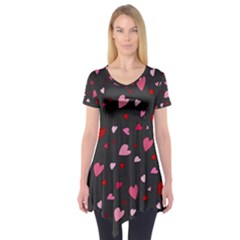 Hearts Pattern Short Sleeve Tunic 