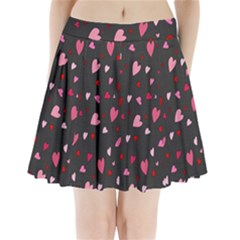 Hearts Pattern Pleated Mini Skirt