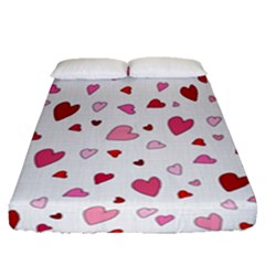 Valentine s Day Hearts Fitted Sheet (queen Size)