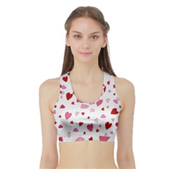 Valentine s Day Hearts Sports Bra With Border by Valentinaart