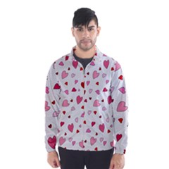 Valentine s Day Hearts Wind Breaker (men) by Valentinaart