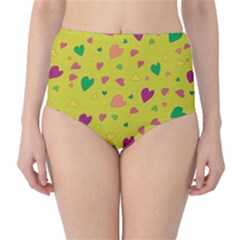 Colorful Hearts High-waist Bikini Bottoms by Valentinaart