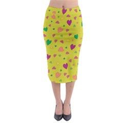 Colorful Hearts Midi Pencil Skirt by Valentinaart