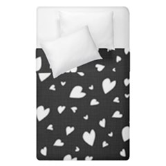 Black And White Hearts Pattern Duvet Cover Double Side (single Size)